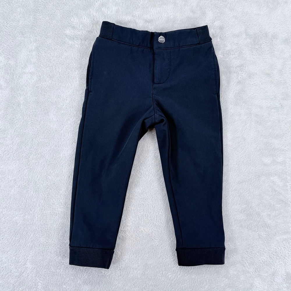Jacadi Paris Jogger Fleece Lined Pants Kids 3T Navy Blue Tech Trousers Chino